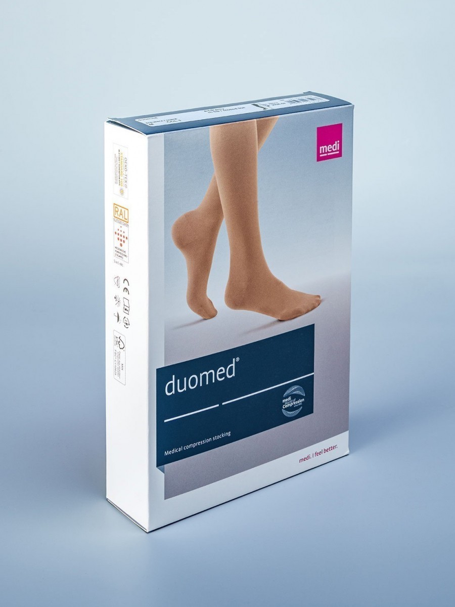 Компрессионные чулки Medi duomed 2 кл.компр. с открытым носком и резинкой на силиконовой основе фото 7