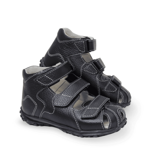 Сандалии ортопедические с закрытым носом Орфея Б4-224-304-000-1 кожаные черные фото 4