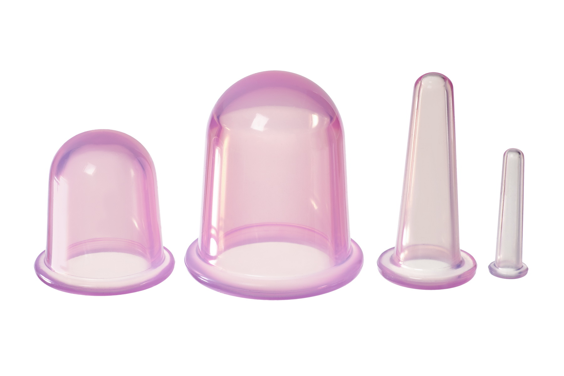 Силиконовые банки для вакуумного массажа лица и тела 4 шт фото 1