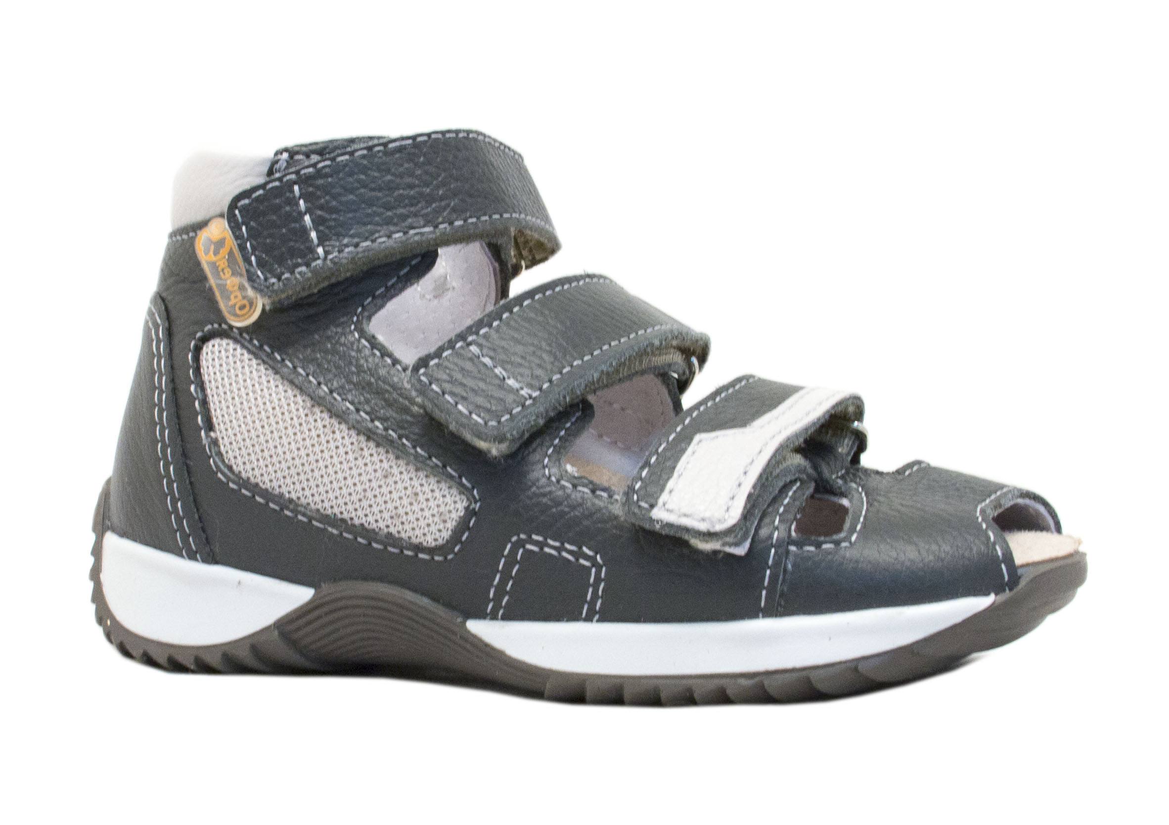 Сандалии ортопедические детские с открытым носом Орфея Б3-218-041-043-1 цвет серый/жемчужный фото 1