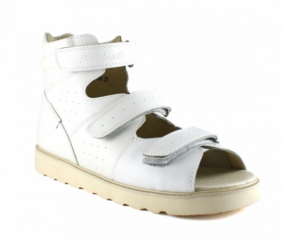 Сандалии ортопедические  с открытым носом цв.белые 14-140 фото 1