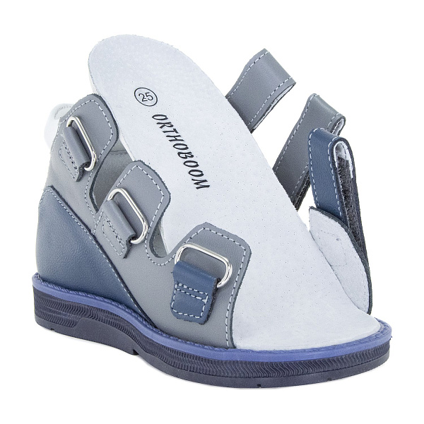 Ортопедическая обувь Orthoboom сандали 27057-01 серо-синий фото 5