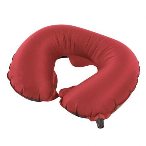 Подушка надувная с вырезом под голову (38*24,5) красная F 8051  фото 1