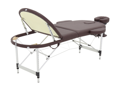 Массажный стол складной MED-MOS JFAL03 3-х секционный, овал, алюминиевая рама фото 7