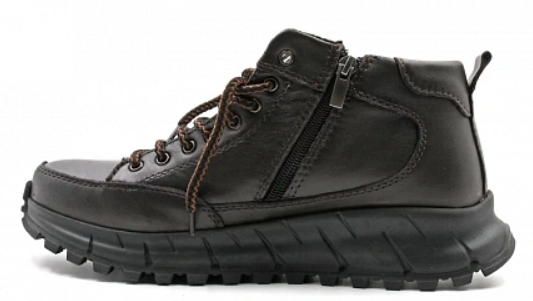 Ботинки ортопедические мужские Ортомода 92561-Х-102 коричневые кожаные демисезонные фото 3