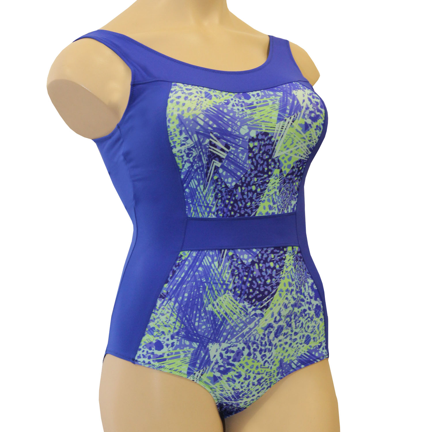 Купальник после мастэктомии Синий с лаймом К0909 П203 фото 1