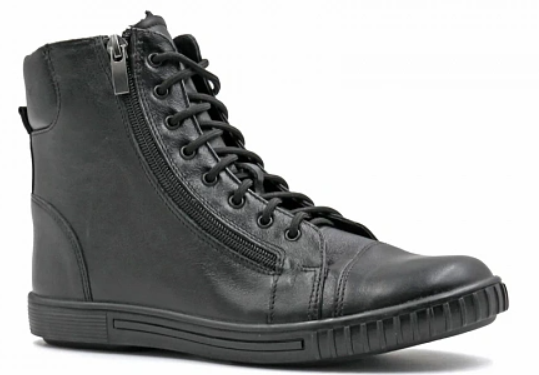 Кеды ортопедические подростковые Ортомода 2247-Х-101-24 черные с высоким берцем фото 5