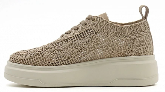 Кроссовки ортопедические женские текстильные Ортомода ML004-02-32-TU увеличенной полноты, бежевые фото 4