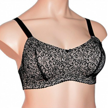 Бюстгальтер после мастэктомии Черное на пионе ЛФ0907-1 Д08 фото 1